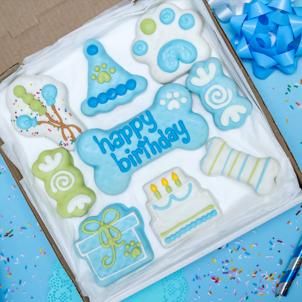 Wufers Birthday Boy Gifts for Dogs Cookie Box