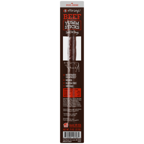 Etta Says! Yumm Sticks Dog Jerky Stick, Beef