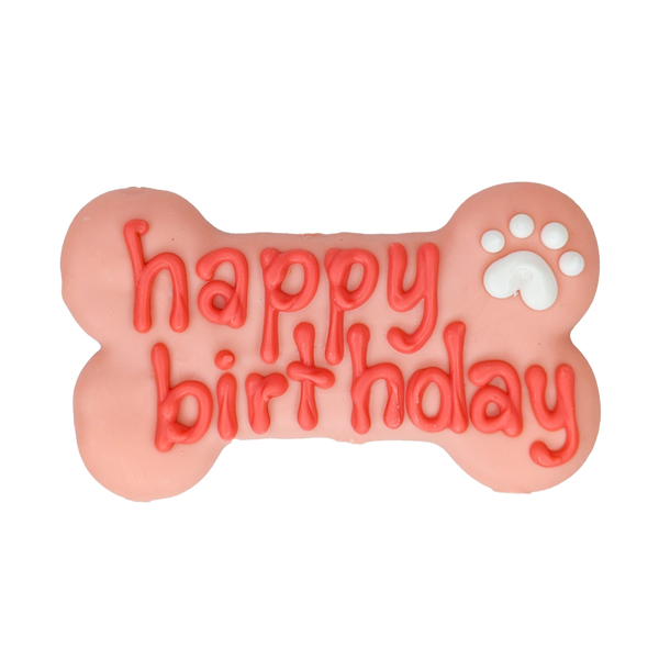 Pink Birthday 6" Dog Bone