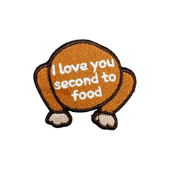 I Love You 2nd to Food - Premium Velcro Patch
