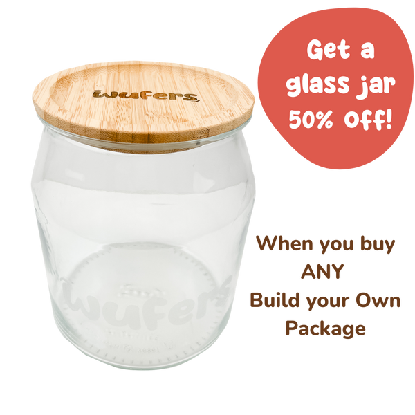 Wufers Glass Dog Cookie Jar