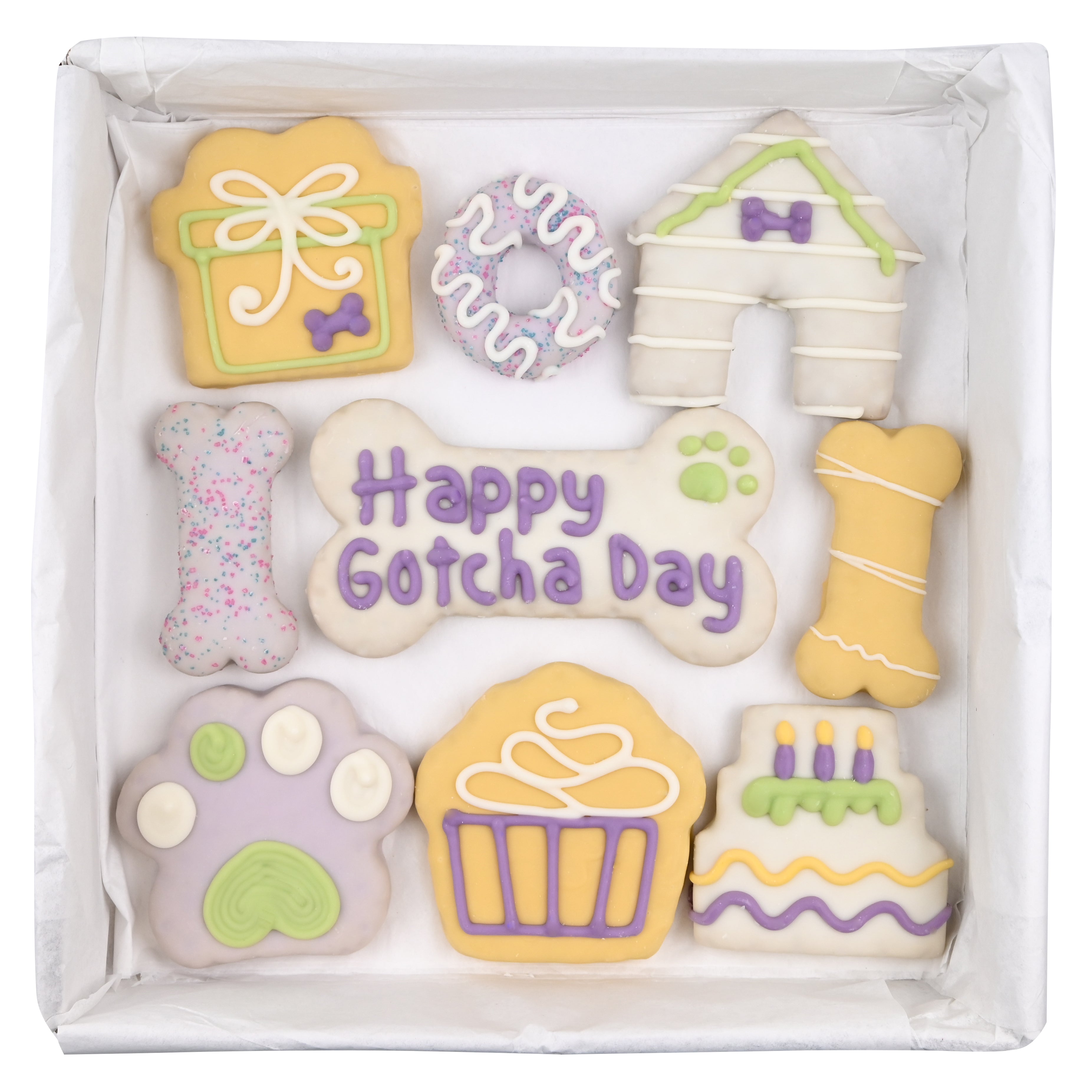 Gotcha Boxes Gotcha Day Dog Cookie Box | Dog Treat Gift Baskets – Wufers