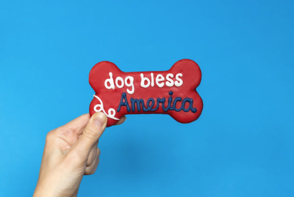 Dog Bless America USA July 4th Cookie