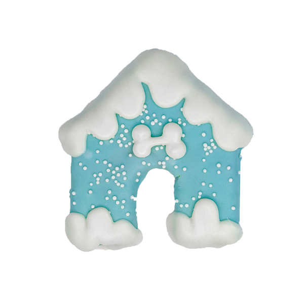 Snowy Blue Dog House